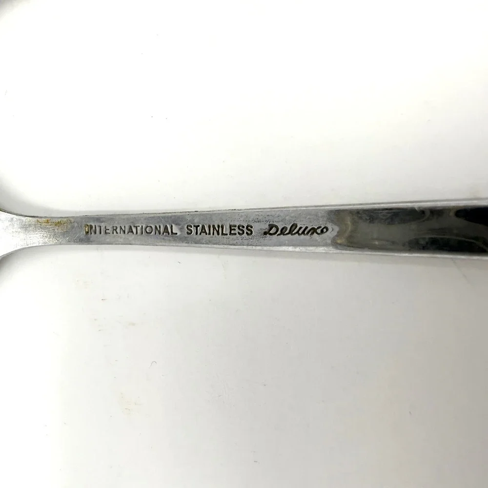 9 International‎ Stainless Steel Deluxe Teaspoons MCM Danish Scroll Flatware Set